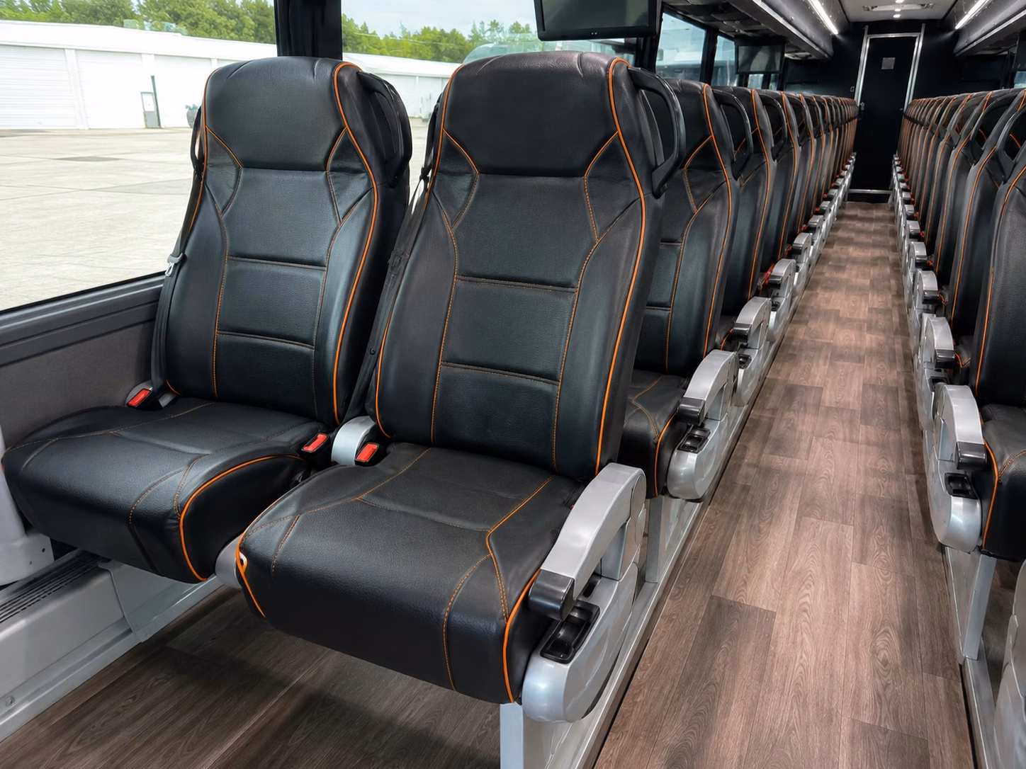 56 passenger charter bus inside