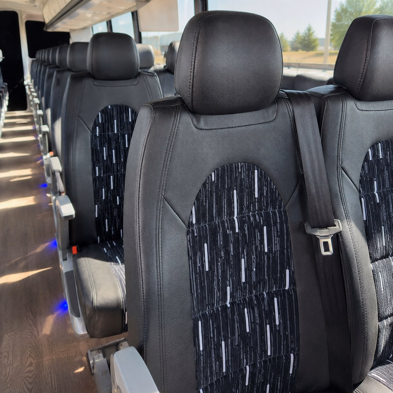 irvine charter bus rental interior